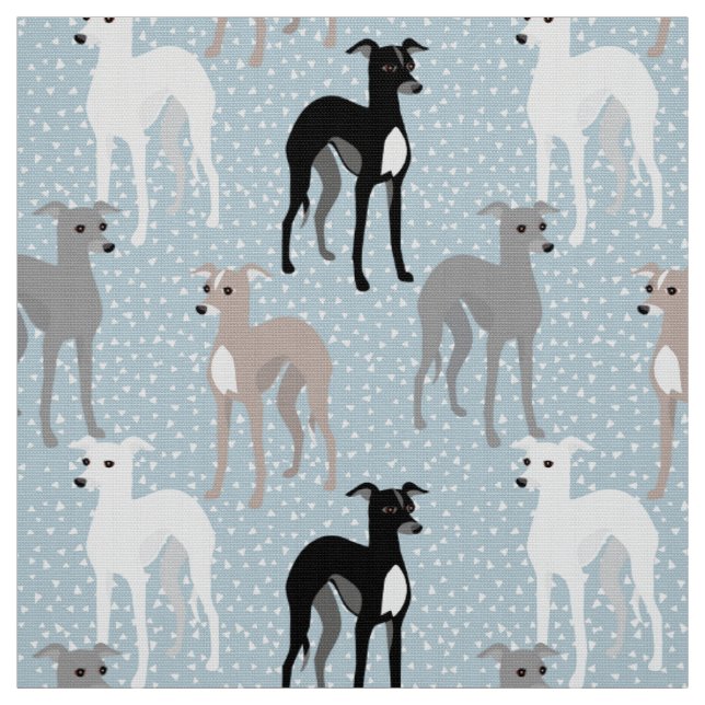Elegant Italienska Greyhound Mid-Century Modern Tyg (Provkarta)