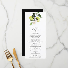 Elegant Italienska Lemons Calligraphy Menu Meny