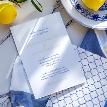 Elegant Italienska plattor Blue & Guld Bröllop