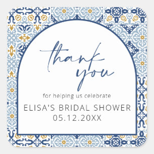 Elegant Italienska Tile Möhippa Sticker Fyrkantigt Klistermärke