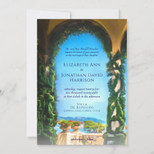 Elegant Italienska Villa Arch Destination Wedding Inbjudningar