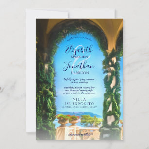 Elegant Italienska Villa Arch Destination Wedding Inbjudningar