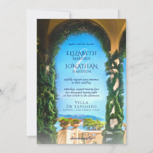 Elegant Italienska Villa Arch Destination Wedding Inbjudningar