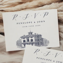 Elegant Italienska Villa Illustration Bröllop