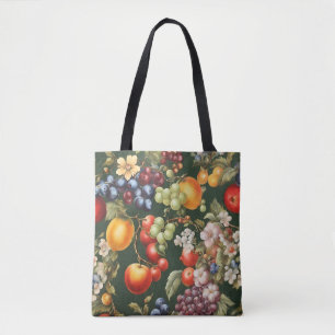 Elegant Italienskt mönster med frukt och blommor Tygkasse