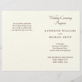Elegant Ivory And Cream Minimal Wedding Programs