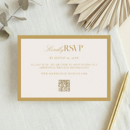 Elegant Ivory and Gold Wedding OSA Kort