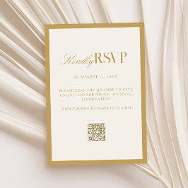 Elegant Ivory and Gold Wedding OSA Kort