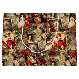 Elegant Ivory and Red Victorian Christmas Collage