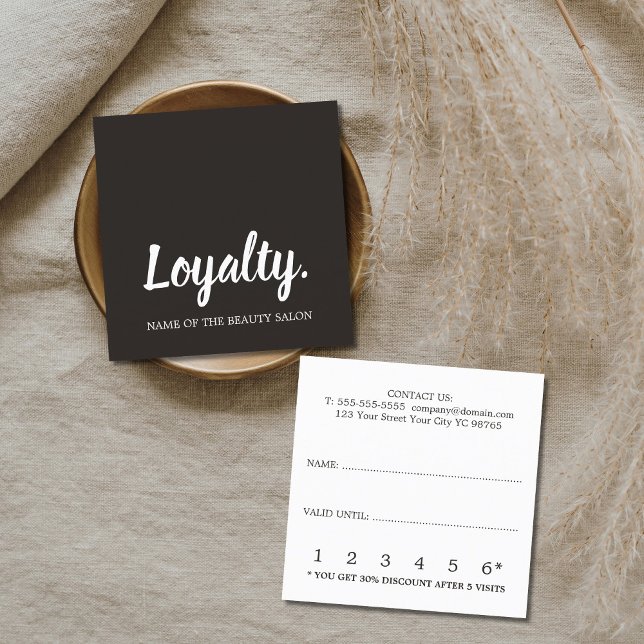 Elegant Ivory Black White Beauty Loyalty Card Lojalitetskort (Skapare uppladdad)
