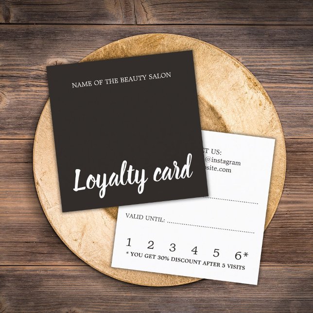 Elegant Ivory Black White Beauty Loyalty Card Lojalitetskort (Skapare uppladdad)
