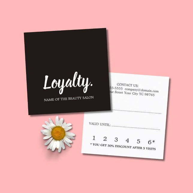 Elegant Ivory Black White Beauty Loyalty Card Lojalitetskort (Skapare uppladdad)