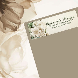 Elegant Ivory Blommigt Bouquet Returadress Returadress Etikett