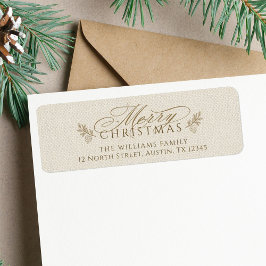 Elegant Ivory Canvas-Returadressen Returadress Etikett