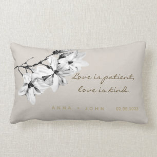 Elegant Ivory Champagne Magnolias Modern Chic Lumb Lumbarkudde