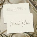 Elegant Ivory Cream Minimalist Wedding Tack Kort<br><div class="desc">Celebrate your love with this minimalist ivory cream wedding thank you card design. Featuring a modern,  clean look,  it's perfect for an elegant autumn ceremony. This earthy,  modern look offers a warm and sophisticated feel for your fall hued wedding. Created by Simply Farmhouse Press.</div>