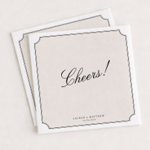 Elegant Ivory Double Frame Wedding Napkins