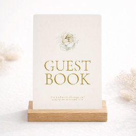 Elegant Ivory Floral Guest Book Sign Inbjudningar