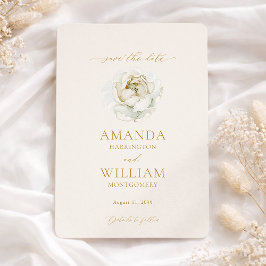 Elegant Ivory Floral Save the Date Card Inbjudningar