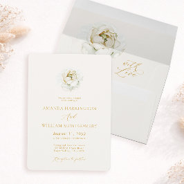 Elegant Ivory Floral Wedding Invitation Inbjudningar