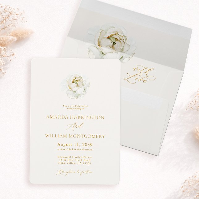 Elegant Ivory Floral Wedding Invitation Inbjudningar (Skapare uppladdad)