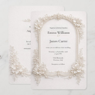 Elegant Ivory Floral Wedding Invitation. Inbjudningar