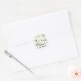 Elegant Ivory Floral Wedding Runt Klistermärke