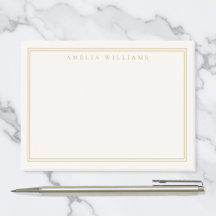 Elegant Ivory Gold Minimalist Two Border