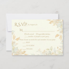 Elegant Ivory Nature Inspired Response Card OSA Kort