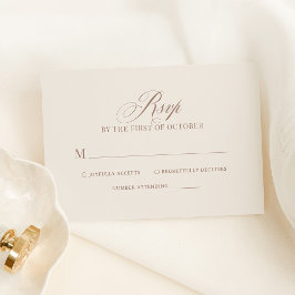 Elegant Ivory och Taupe Lyxigt Neutralt Bröllop OSA Kort