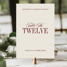 Elegant Ivory Old Money Wedding Table Number Bordsnummer