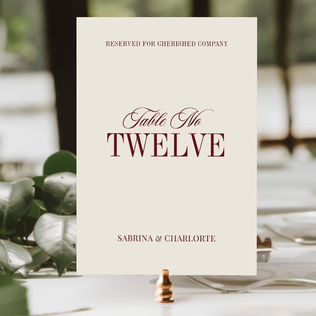 Elegant Ivory Old Money Wedding Table Number Bordsnummer (Skapare uppladdad)