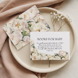 Elegant Ivory Peony Books for Baby Tilläggskort