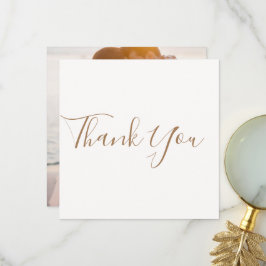 Elegant Ivory Photo Wedding Thank You Card Tack Kort