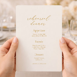 Elegant Ivory Rehearsal Dinner Menu Card Inbjudningar