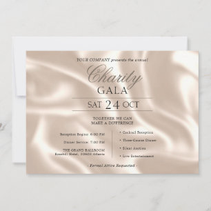Elegant Ivory Silk Company välgörenhetsgala Inbjudningar