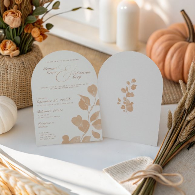 Elegant Ivory & Terracotta Fall WedArch Inbjudningar (Skapare uppladdad)