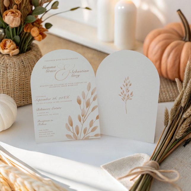 Elegant Ivory & Terracotta Fall WedArch Inbjudningar (Skapare uppladdad)