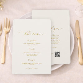   Elegant Ivory Wedding Menu & Thank You Card Inbjudningar