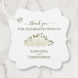 Elegant Ivory White Boho Ro Bröllop Tack Gåvor Etiketter