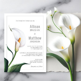 Elegant Ivory White Calla Lily Bröllop Inbjudningar