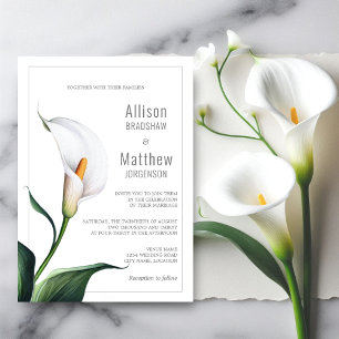 Elegant Ivory White Calla Lily Bröllop Inbjudningar