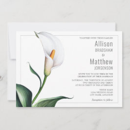 Elegant Ivory White Calla Lily Bröllop Inbjudningar