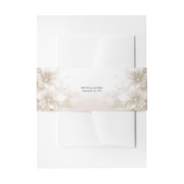 Elegant Ivory White Flowers Band För Inbjudningskort