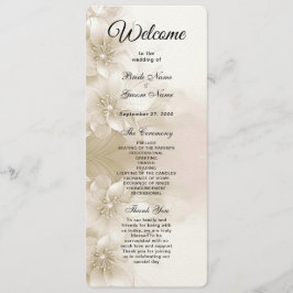 Elegant Ivory White Flowers Bröllopsprogram Program