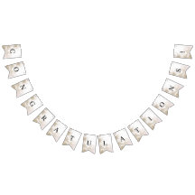 Elegant Ivory White Flowers Bunting Flag