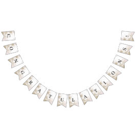 Elegant Ivory White Flowers Bunting Flag Vimplar