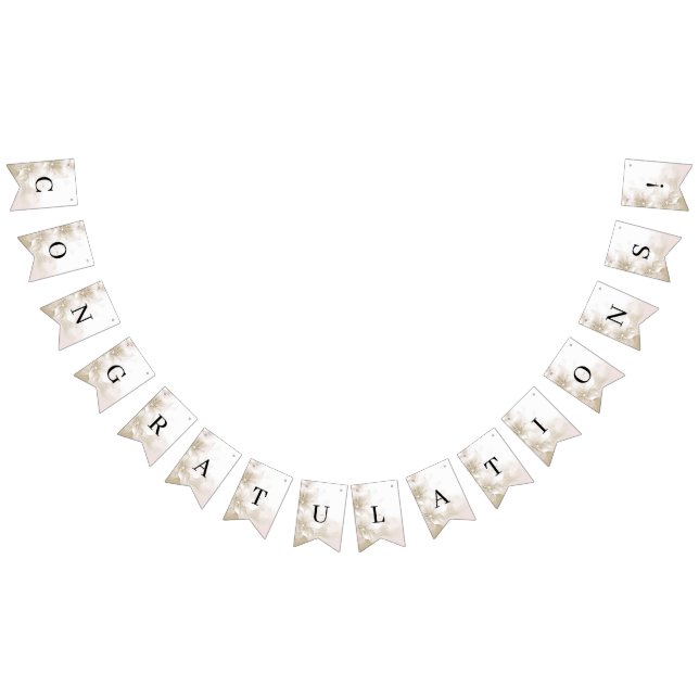 Elegant Ivory White Flowers Bunting Flag Vimplar (Alla)
