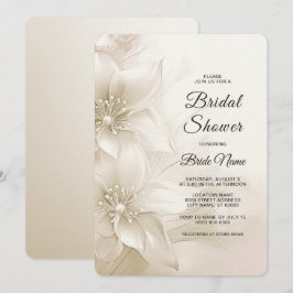 Elegant Ivory White Flowers Möhippa Inbjudningar