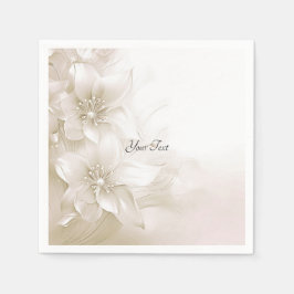 Elegant Ivory White Flowers Napkins Pappersservett